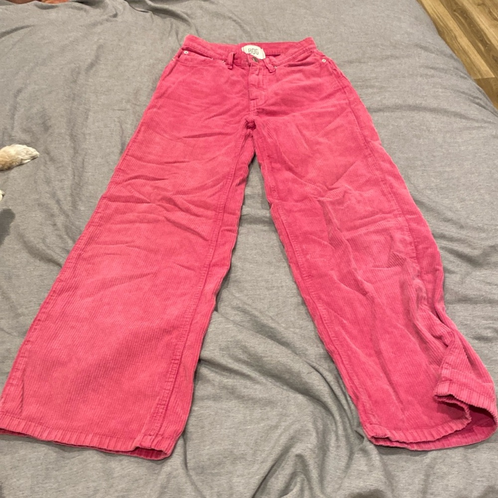 Hot pink corduroy urban outfitters pants. Very comfortable and super flattering.